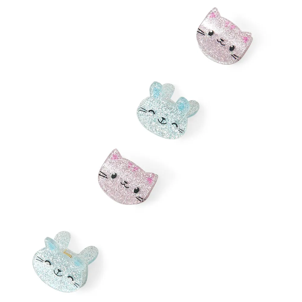 Accessorize London Girl's Multi Hair Character Bulldogs Set Of 4