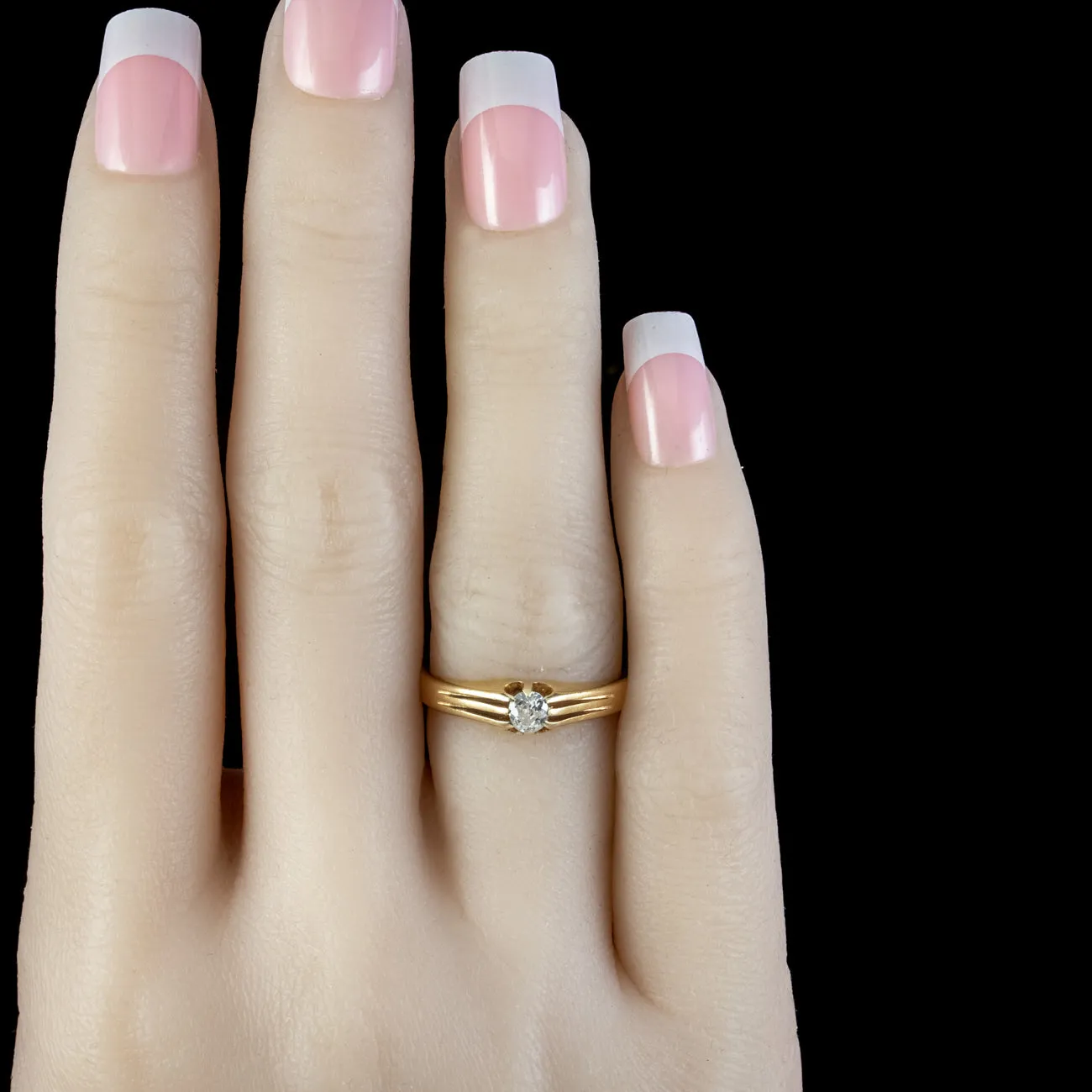 Antique Victorian Diamond Solitaire Ring 0.20ct Diamond