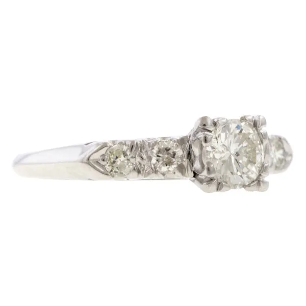 Art Deco Engagement Ring, RBC 0.40ct.