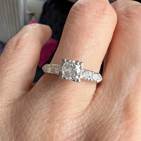 Art Deco Engagement Ring, RBC 0.40ct.