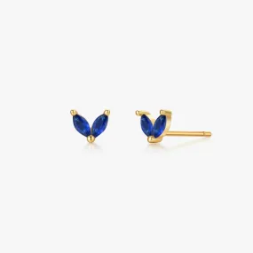 Blue Sprout Sterling Studs in Gold