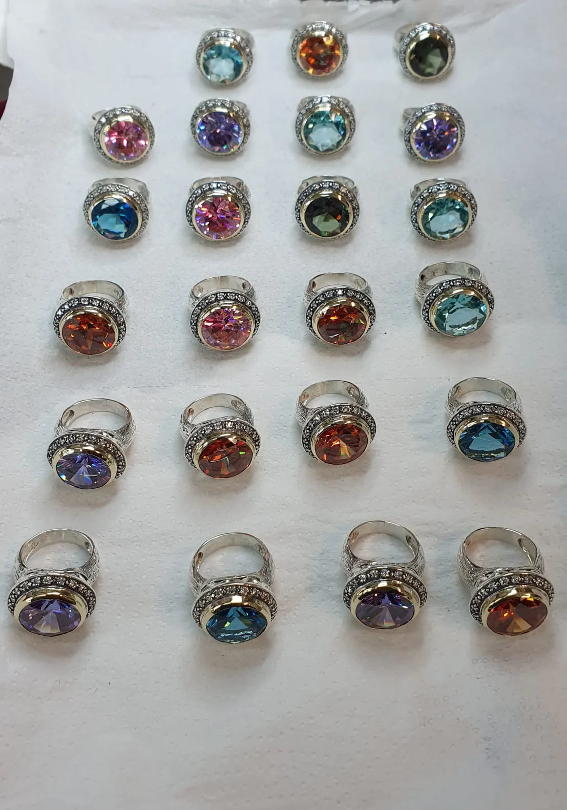 Bluenoemi sterling silver gold gemstones rings. Israel ring, womens jewellery Silver rings for women