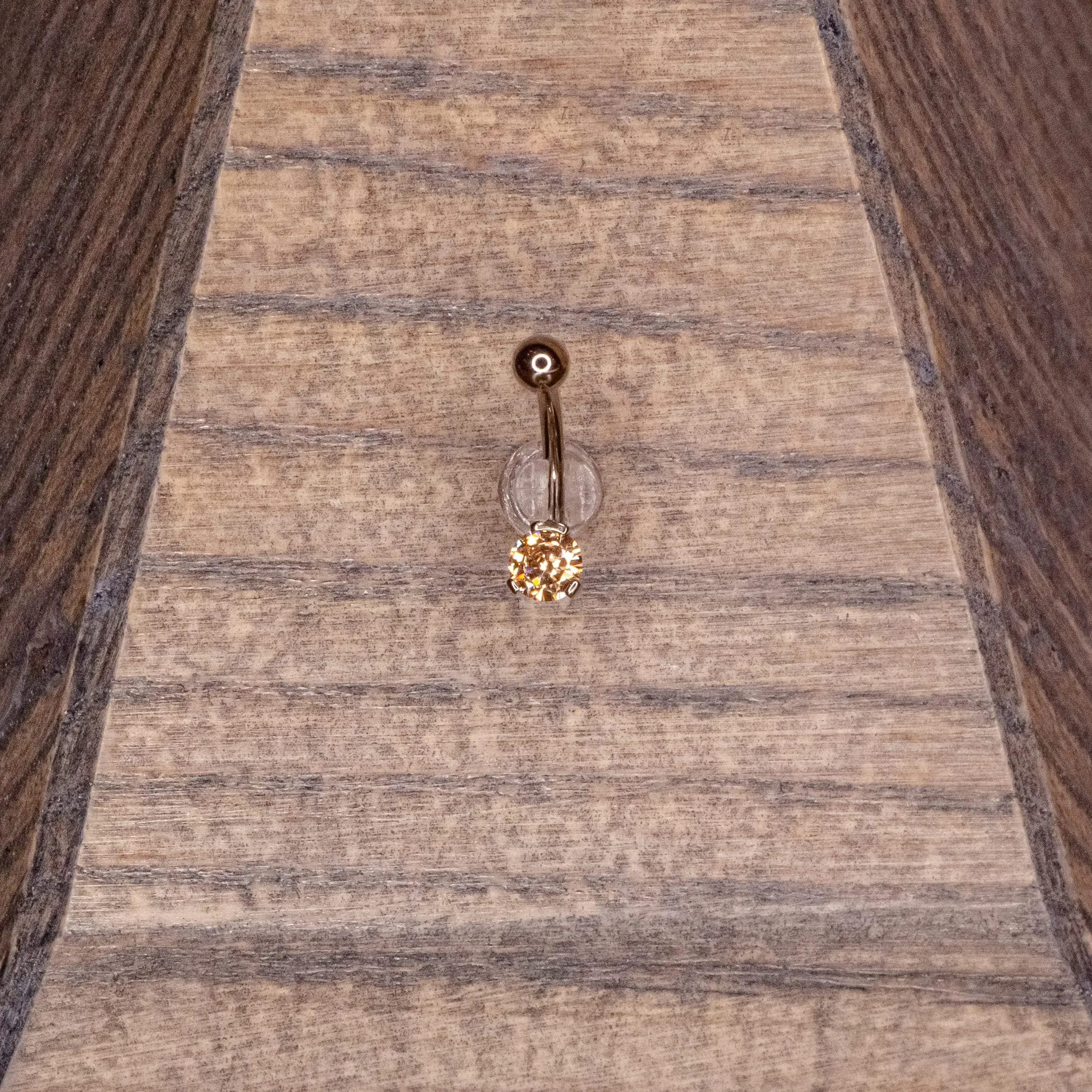 Champagne Swarovski Crystals Prong Rook 16g 5/16"
