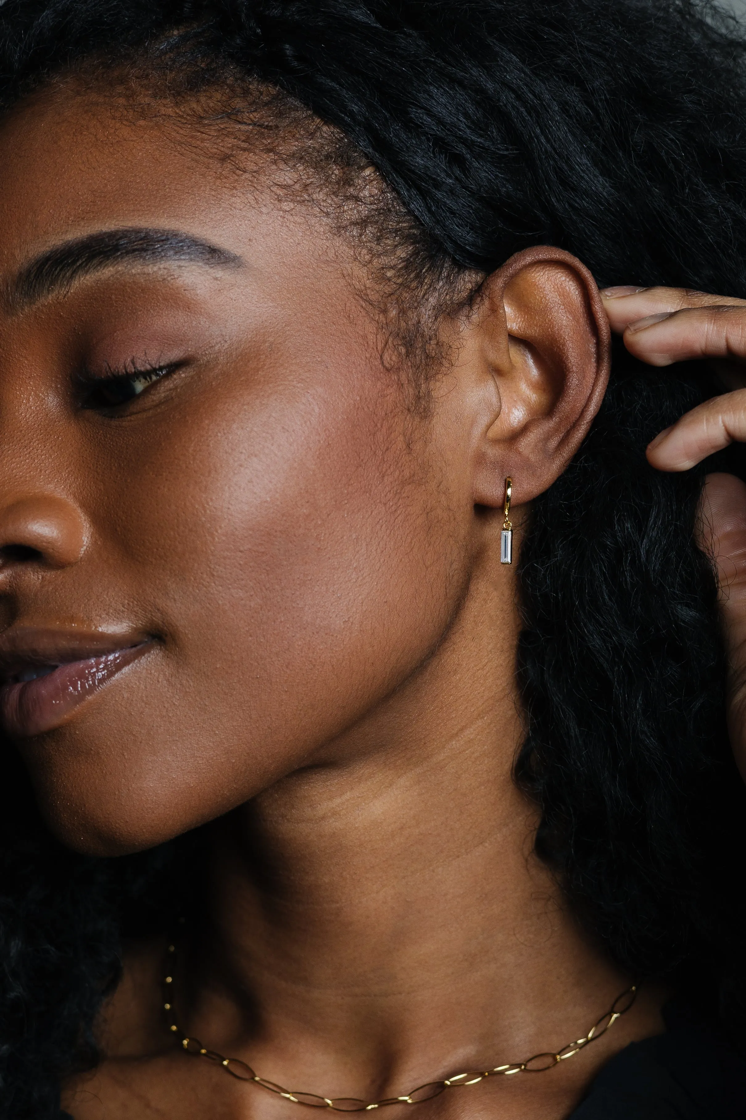 Cove Fancy Drop Huggie Earrings