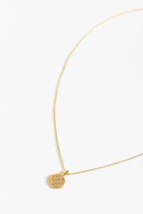 Cove Rhinestone Checker Circle Necklace