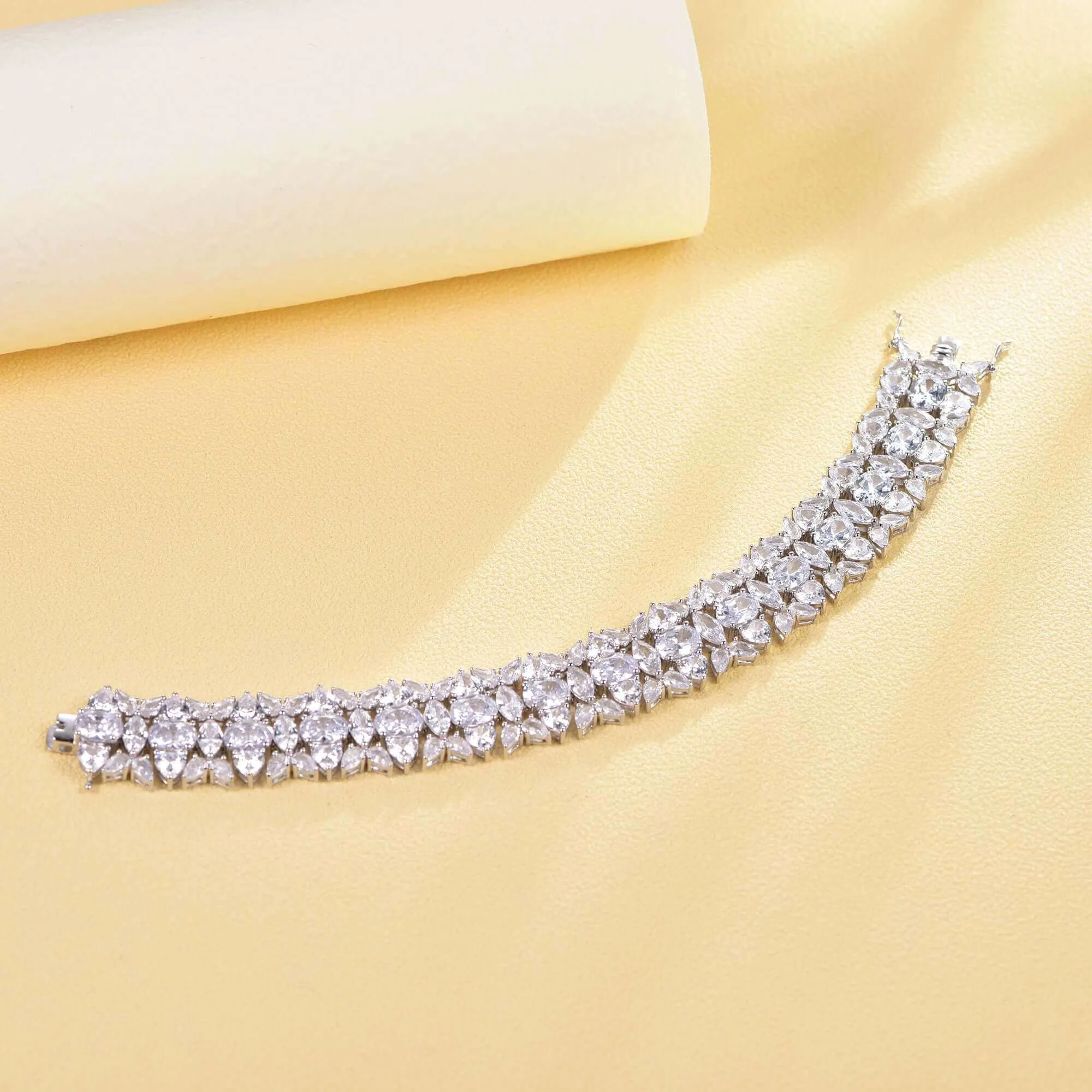 Elegant Multi-shape Cubic Zirconia Chain Bracelet