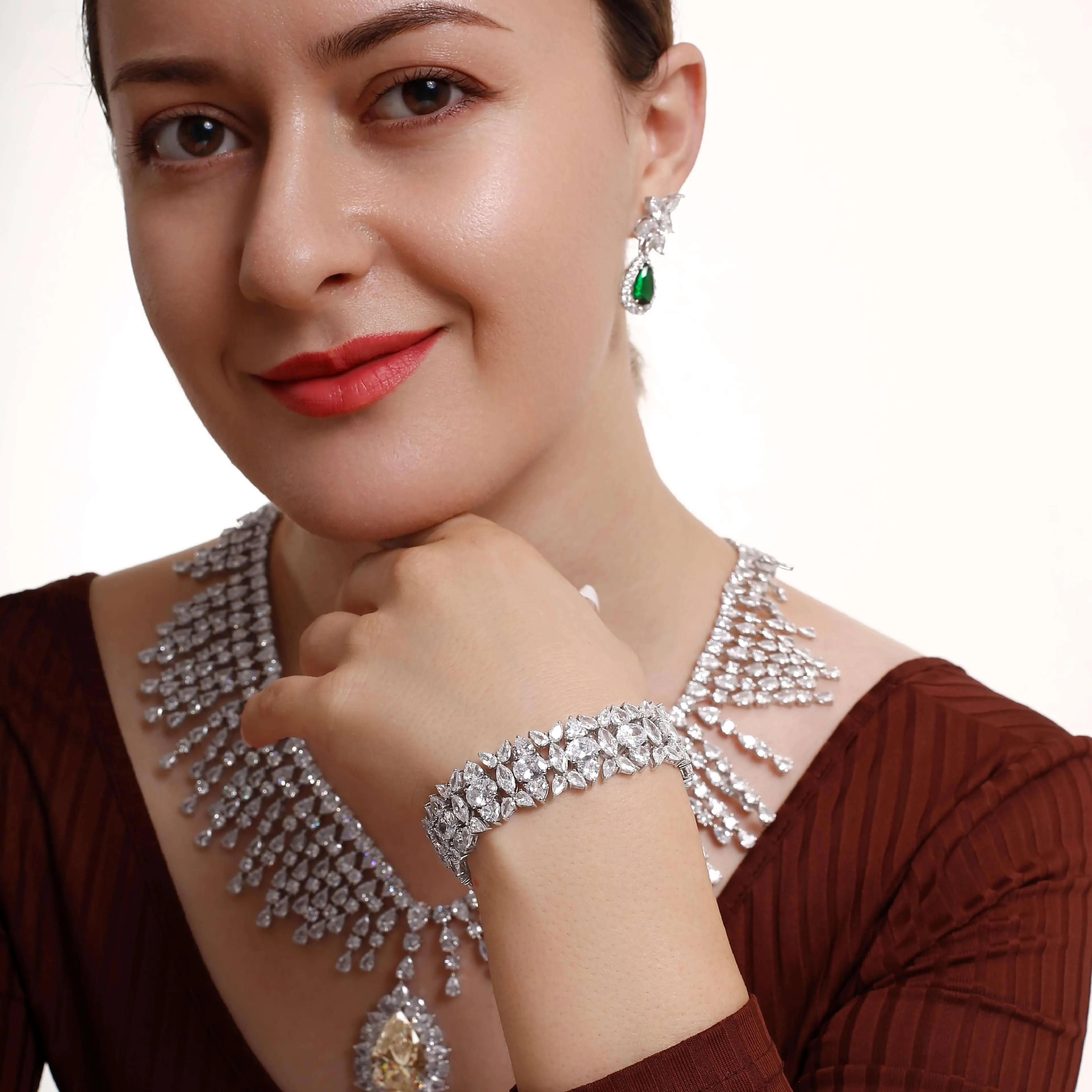 Elegant Multi-shape Cubic Zirconia Chain Bracelet