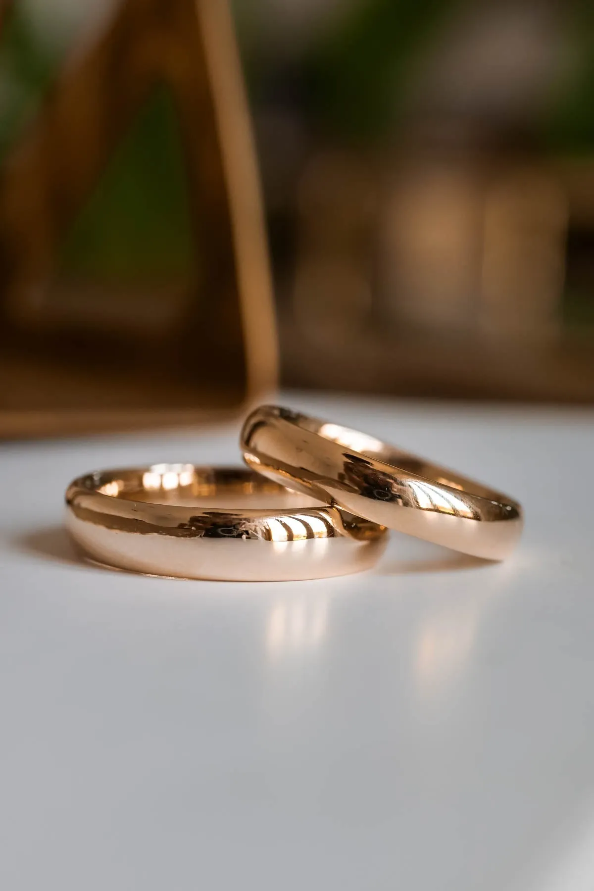 Extra thick classic gold wedding band, comfort fit ring, 5 mm width