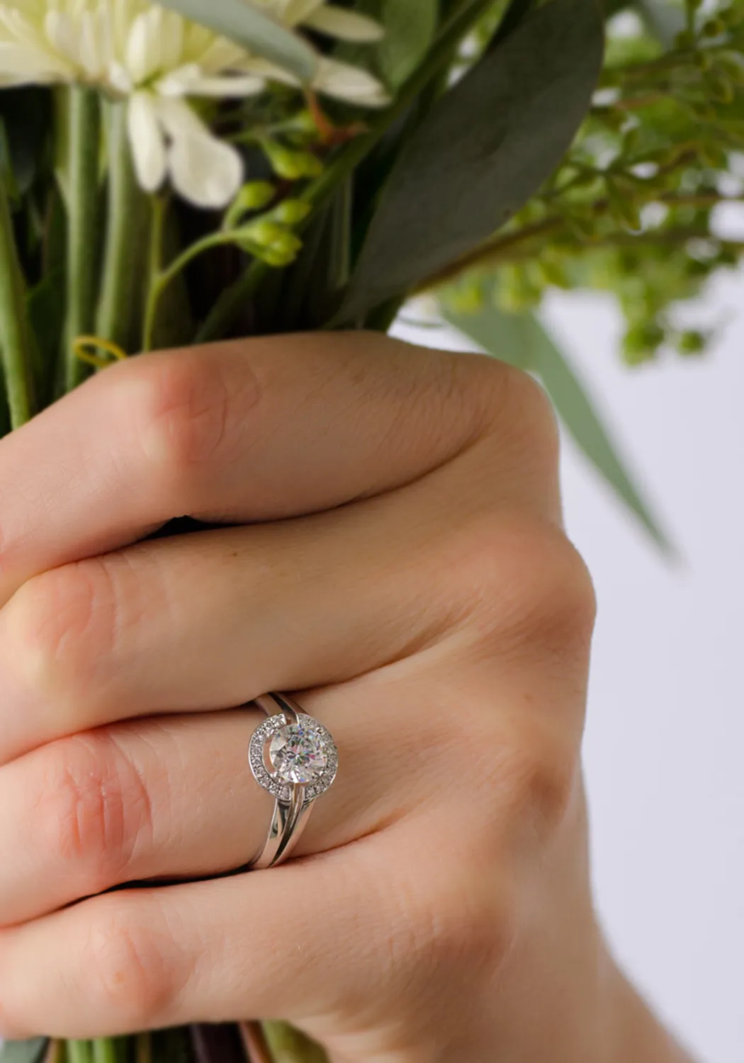 Furrer Jacot Lucienne Semi-Mount Bezel Diamond Halo Ring