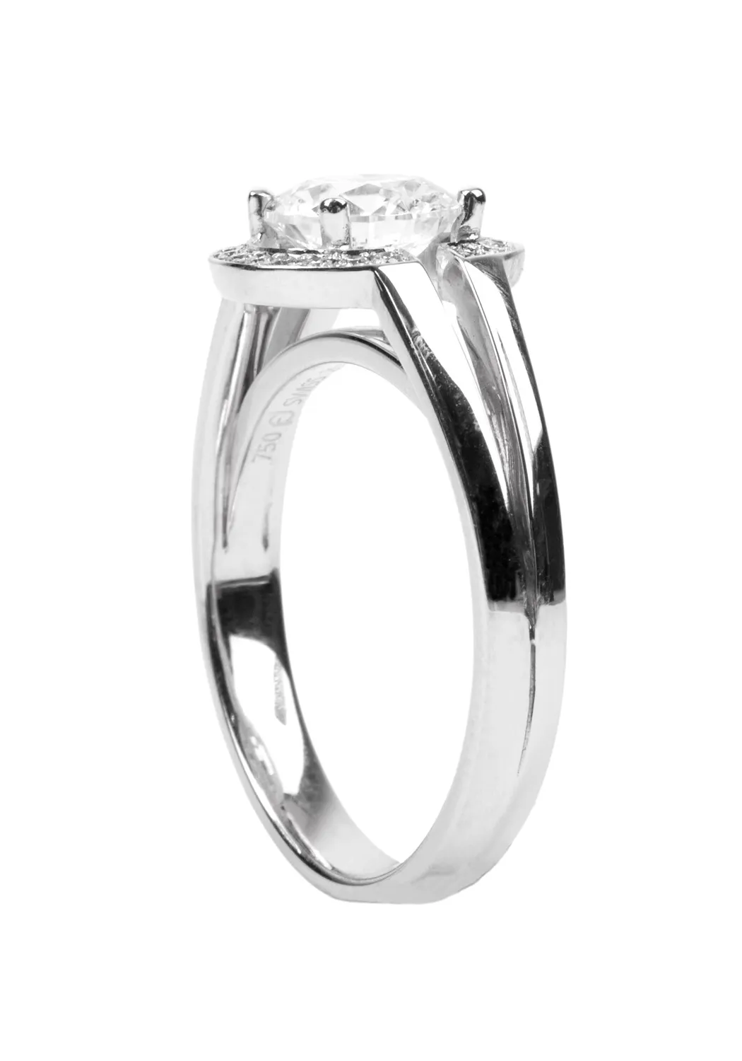 Furrer Jacot Lucienne Semi-Mount Bezel Diamond Halo Ring