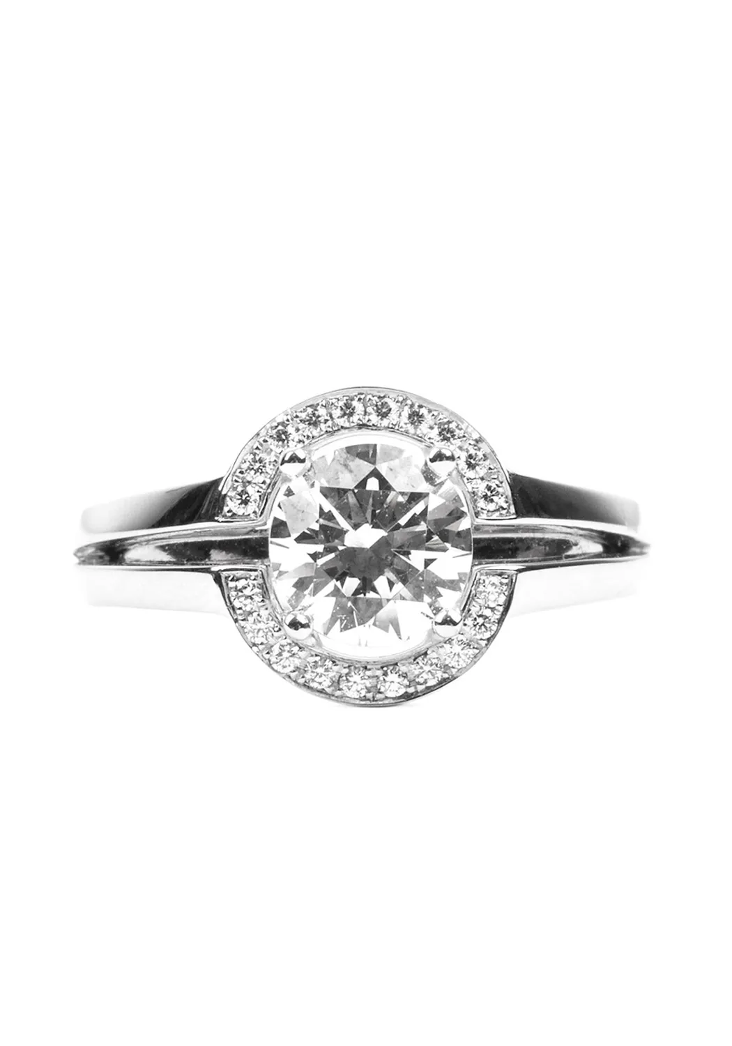 Furrer Jacot Lucienne Semi-Mount Bezel Diamond Halo Ring