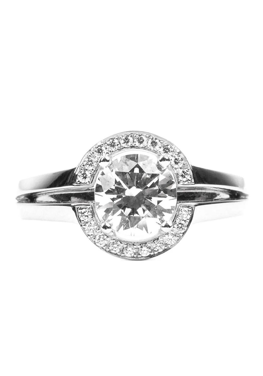 Furrer Jacot Lucienne Semi-Mount Bezel Diamond Halo Ring