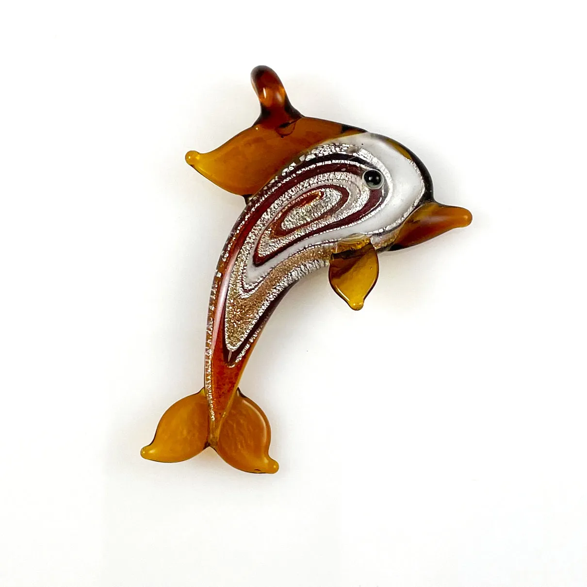 Glass Dolphin Topaz Pendant Lamp Work
