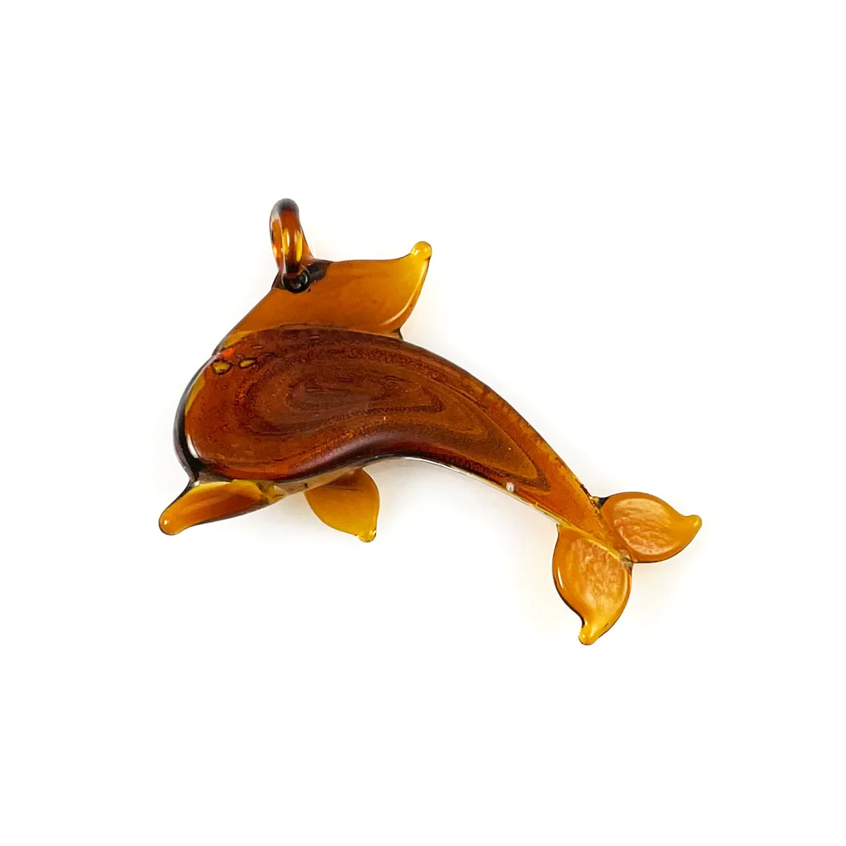 Glass Dolphin Topaz Pendant Lamp Work