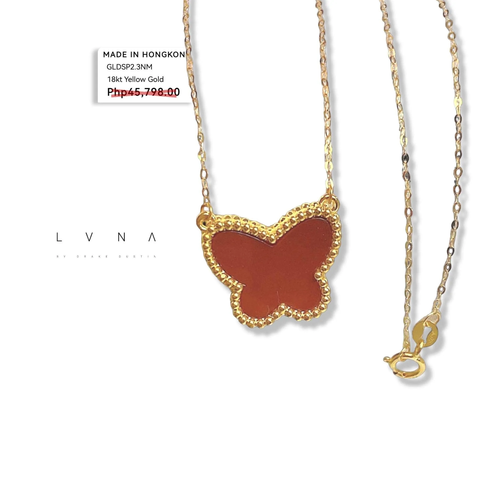 #GOLD2024 | 18K Golden Butterfly 15mm Centered Necklace