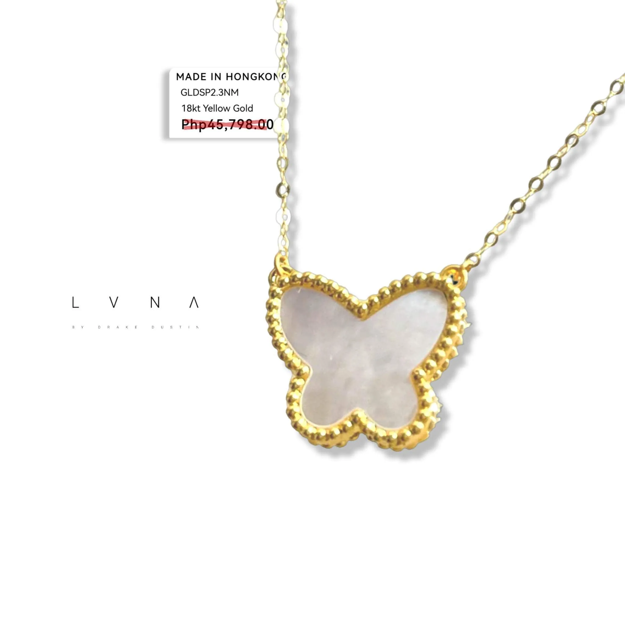 #GOLD2024 | 18K Golden Butterfly 15mm Centered Necklace