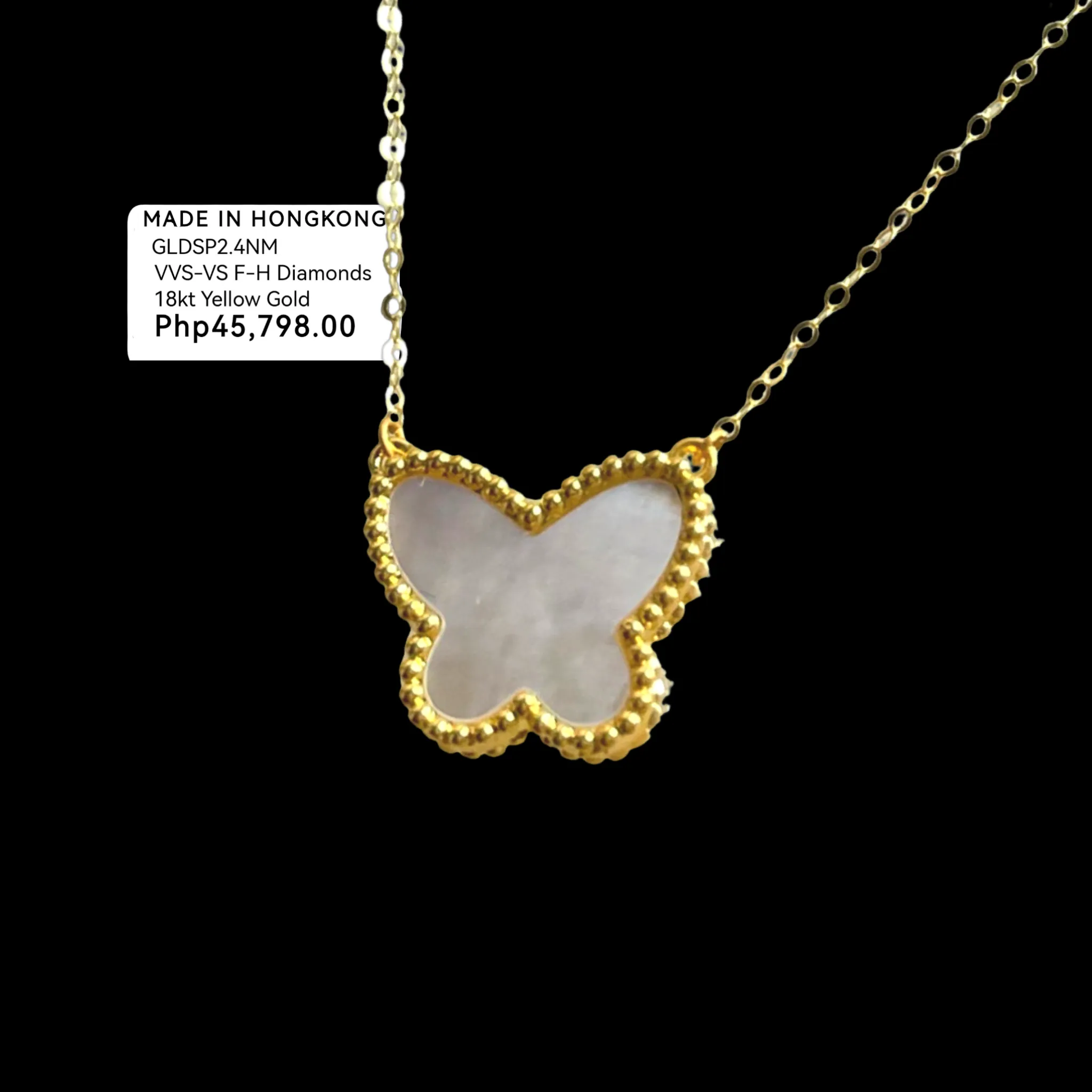 #GOLD2024 | 18K Golden Butterfly 15mm Centered Necklace