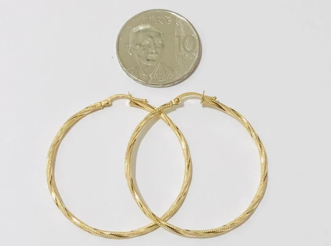#GOLD2024 | 18K Golden Large Hoop Earrings