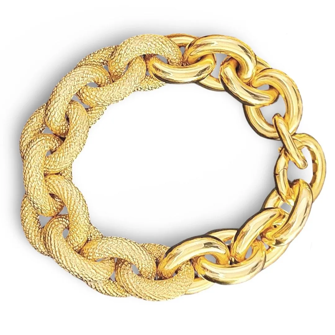 #GOLD2024 | Heavy Chunky Bi Link Chain Bracelet 18kt
