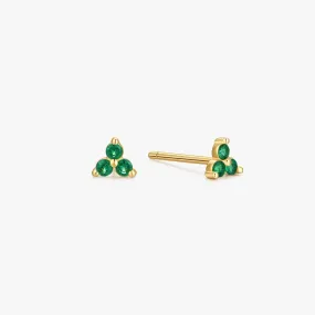 Green Twinkle Studs in Gold