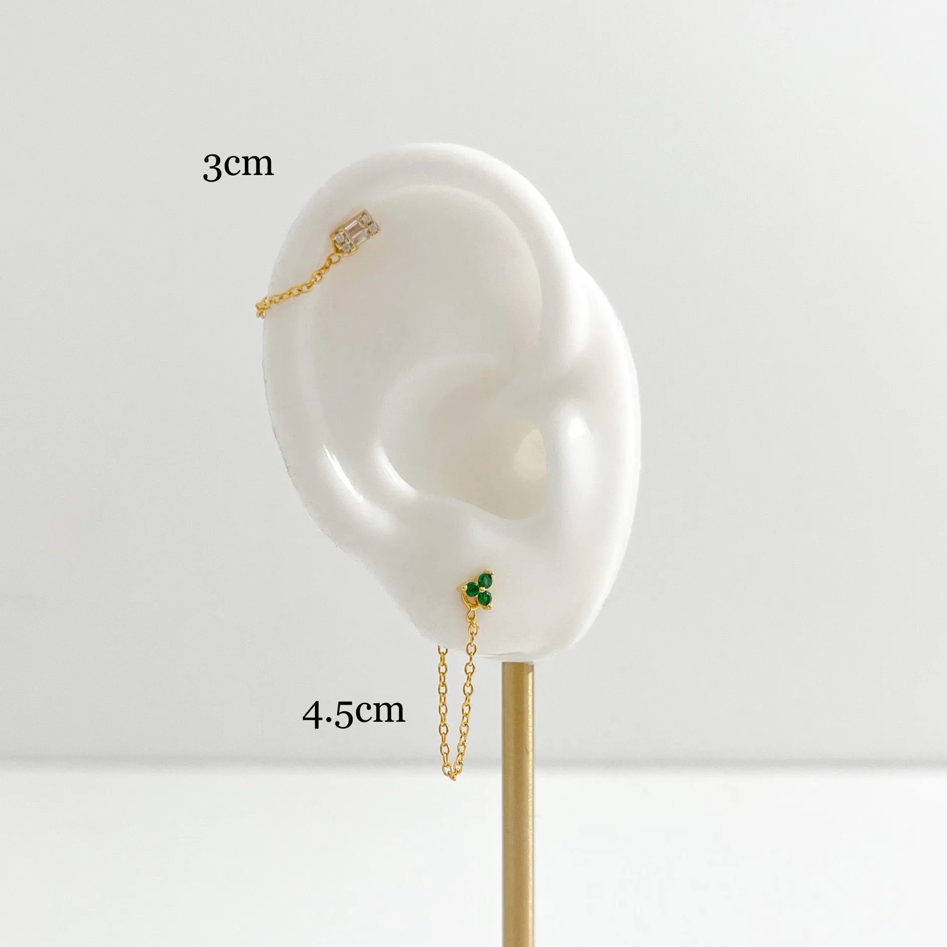 Green Twinkle Studs in Gold