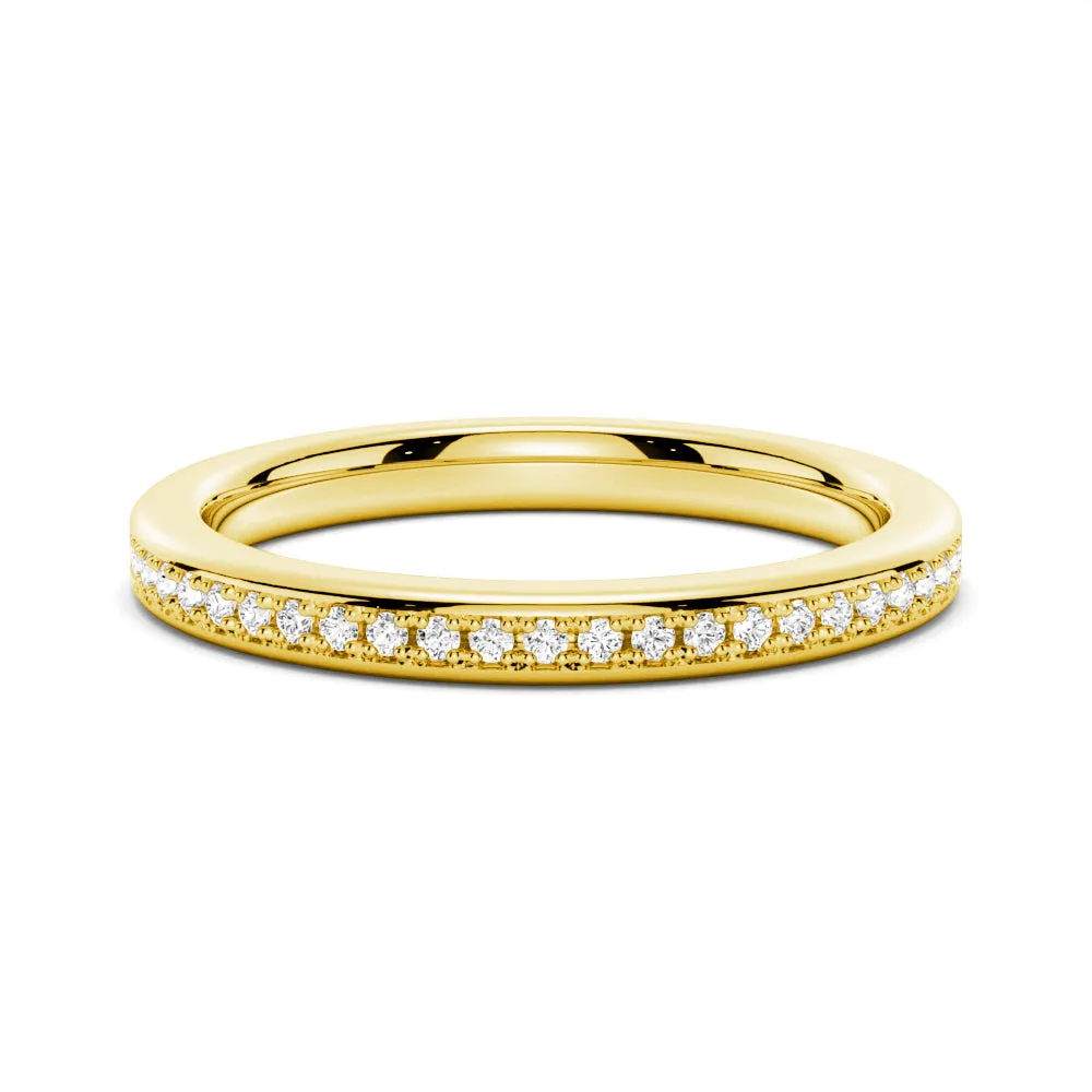 Half Eternity Round Cut Moissanite Classic Wedding Band