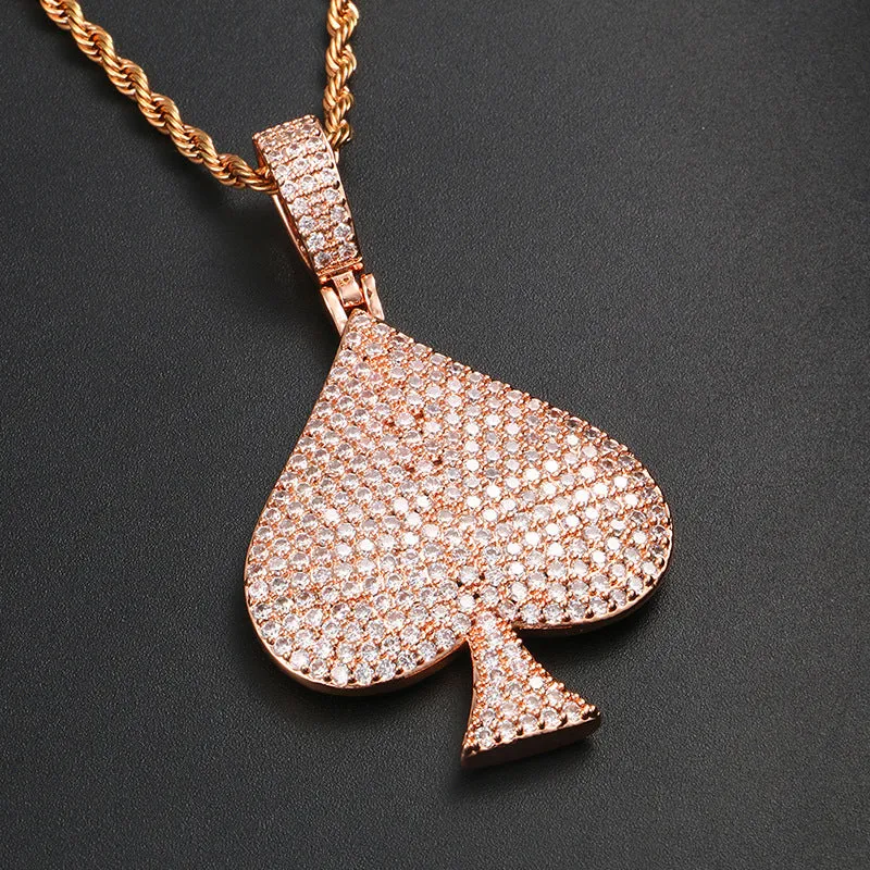 Iced Out Spades Pendant