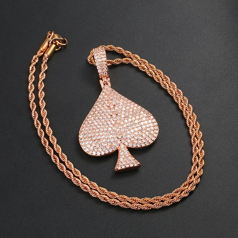 Iced Out Spades Pendant