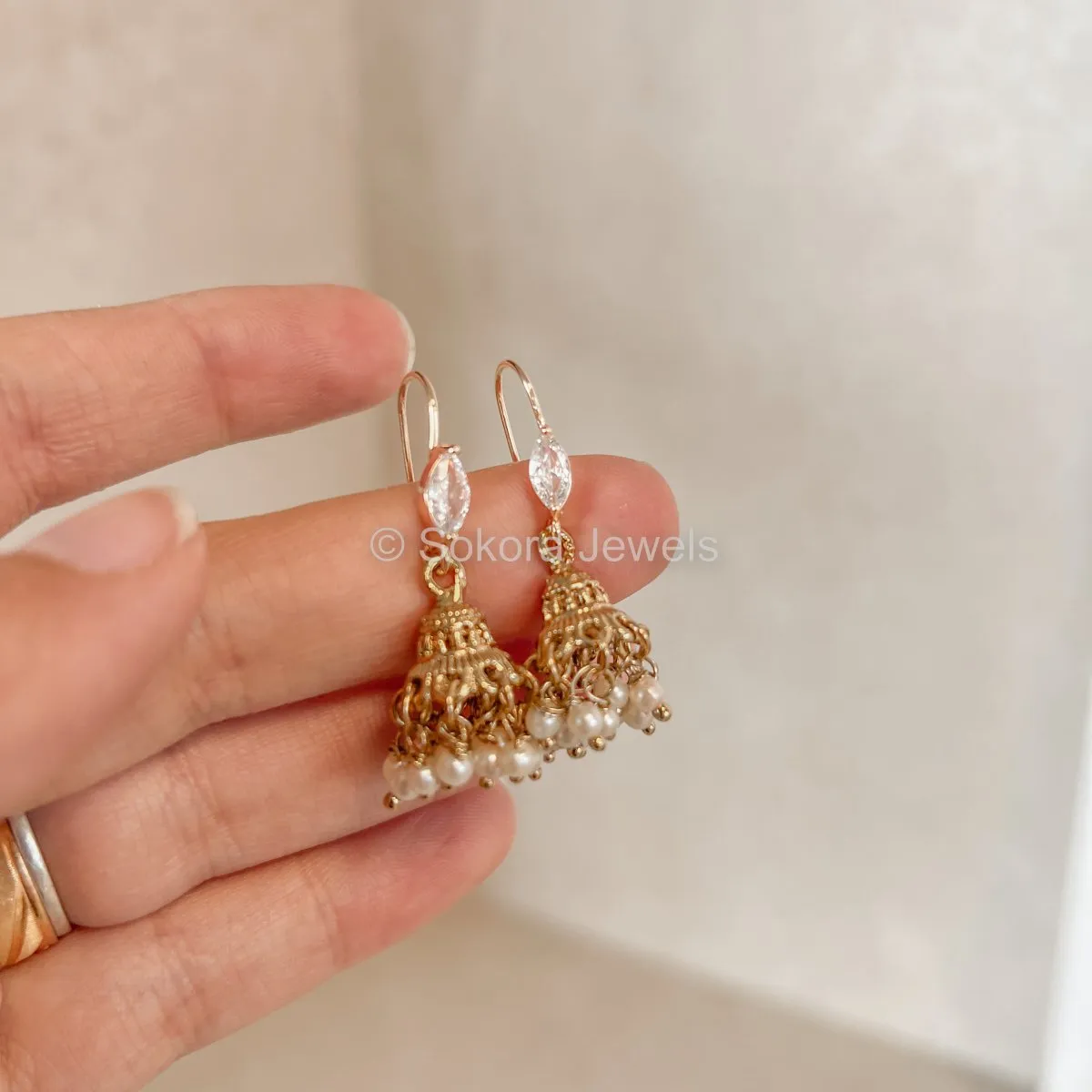 Micro Jhumka Earrings - Pearl