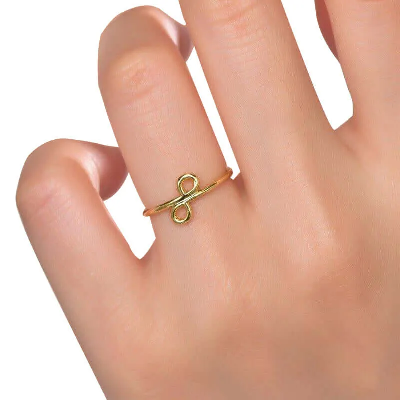 Minimalist Knot Ring Women Promise Ring