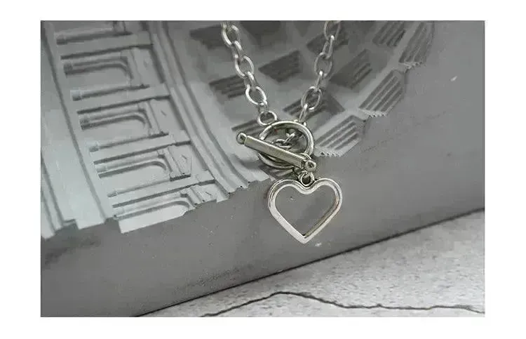 Personalized Thick Chain Ins Wind Love Clavicle Necklace Choker Niche Design Trend Necklace For Women
