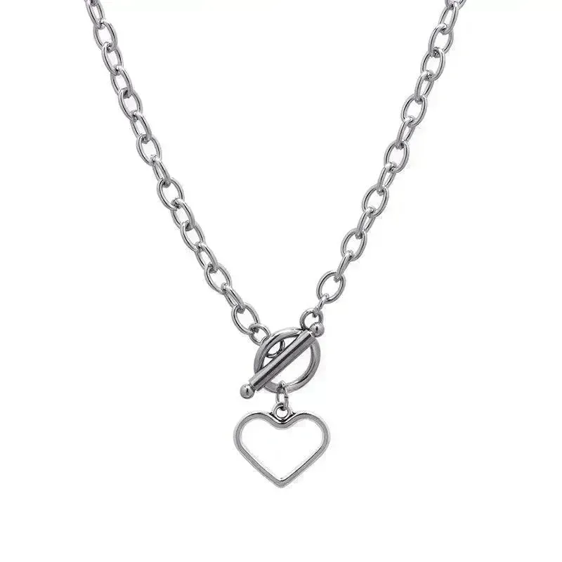 Personalized Thick Chain Ins Wind Love Clavicle Necklace Choker Niche Design Trend Necklace For Women