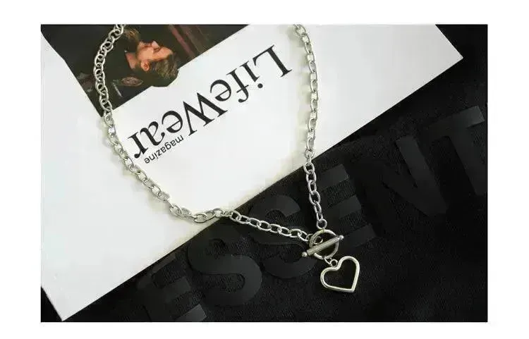 Personalized Thick Chain Ins Wind Love Clavicle Necklace Choker Niche Design Trend Necklace For Women