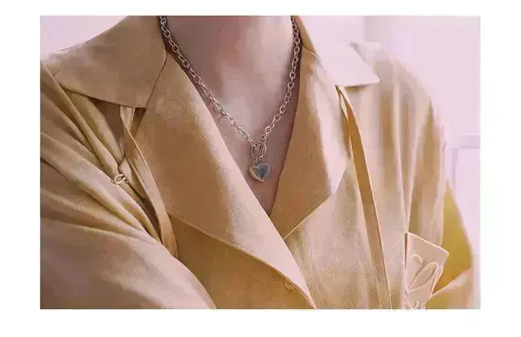 Personalized Thick Chain Ins Wind Love Clavicle Necklace Choker Niche Design Trend Necklace For Women
