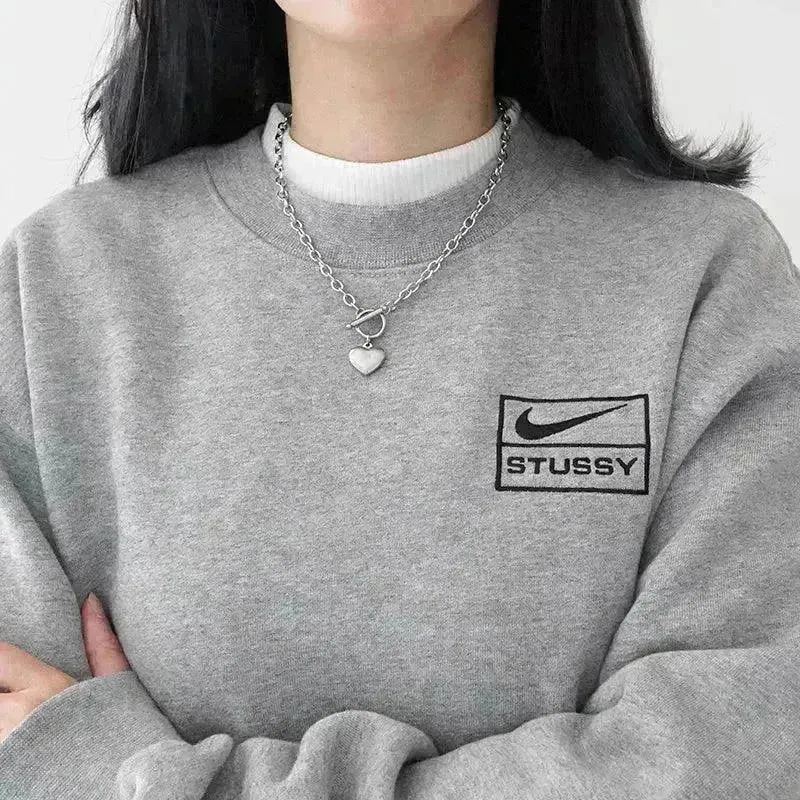 Personalized Thick Chain Ins Wind Love Clavicle Necklace Choker Niche Design Trend Necklace For Women