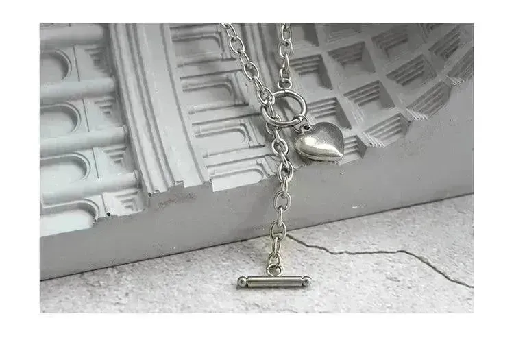 Personalized Thick Chain Ins Wind Love Clavicle Necklace Choker Niche Design Trend Necklace For Women