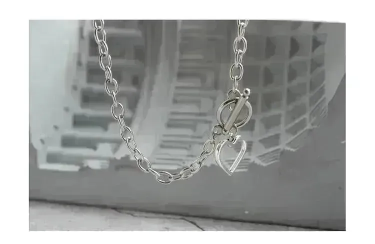 Personalized Thick Chain Ins Wind Love Clavicle Necklace Choker Niche Design Trend Necklace For Women