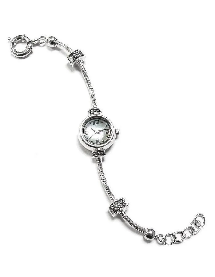 Reflection Beads Sterling Silver Watch - #1 Teach Set - Mother of Pearl Dial