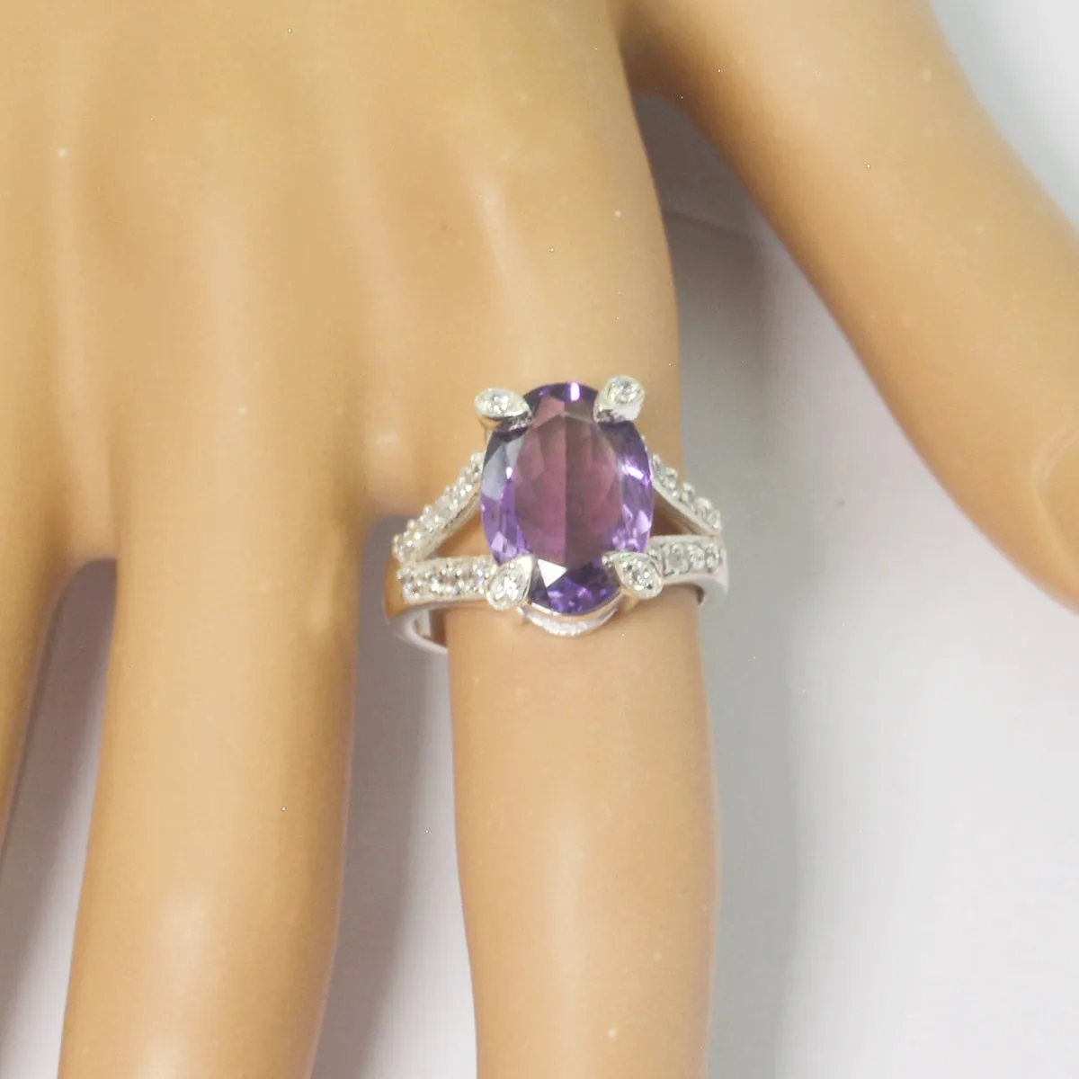Riyo Engaging Gemstone Amethyst 925 Silver Rings Fine Selling Items