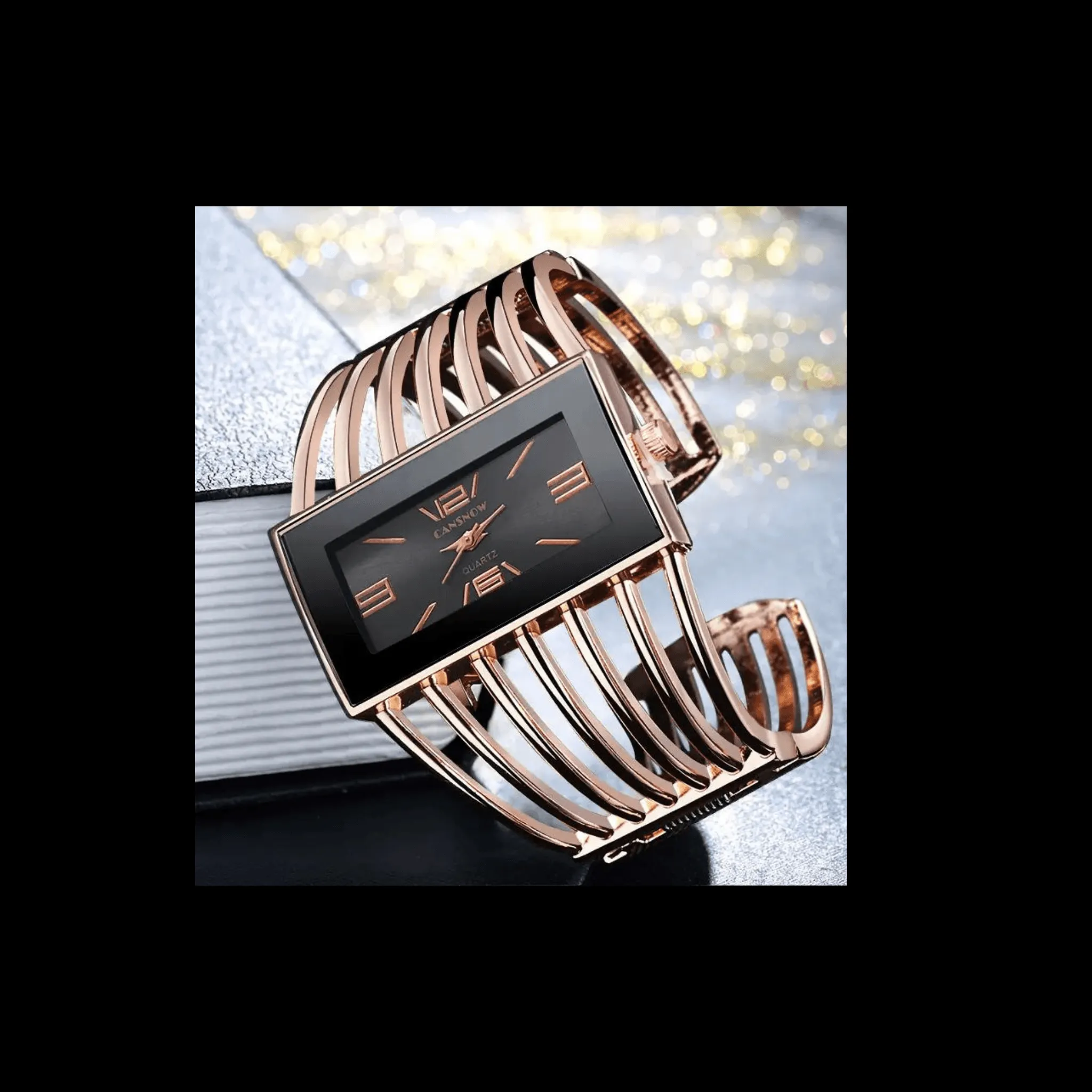 Rose Gold Bangle Bracelet Watch
