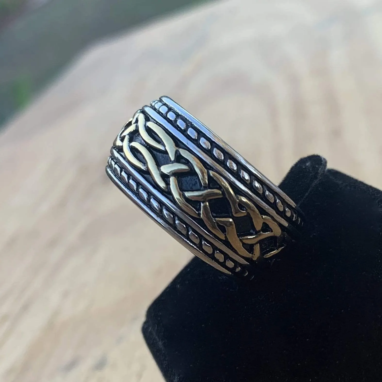 Sanity's Band Collection - Viking Celtic Ring - Gold & Silver - R97