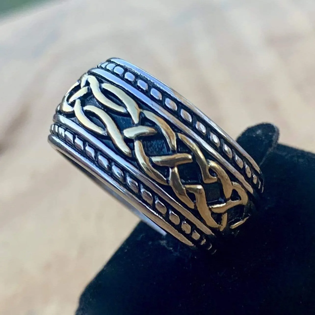 Sanity's Band Collection - Viking Celtic Ring - Gold & Silver - R97
