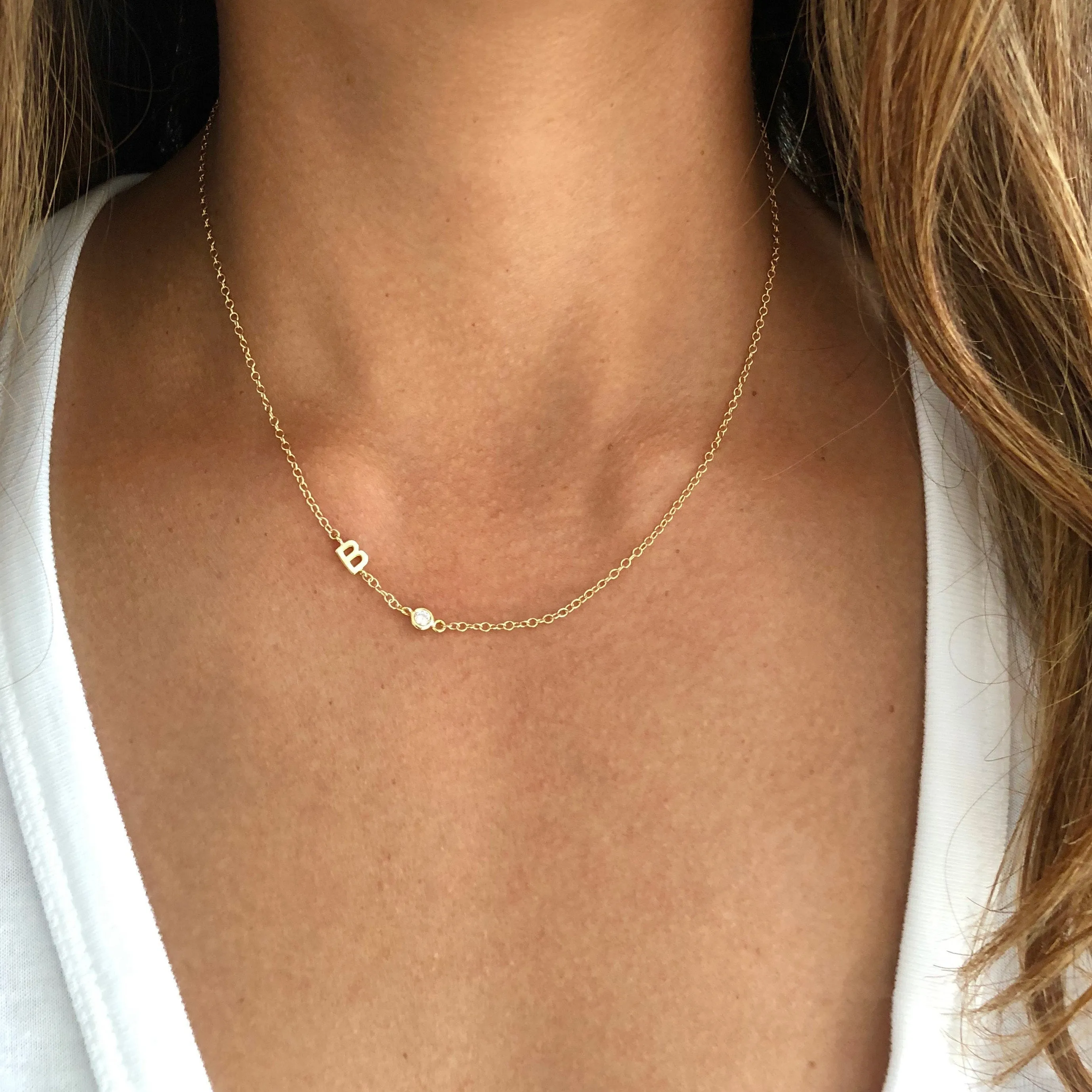 Sideway Initial Necklace