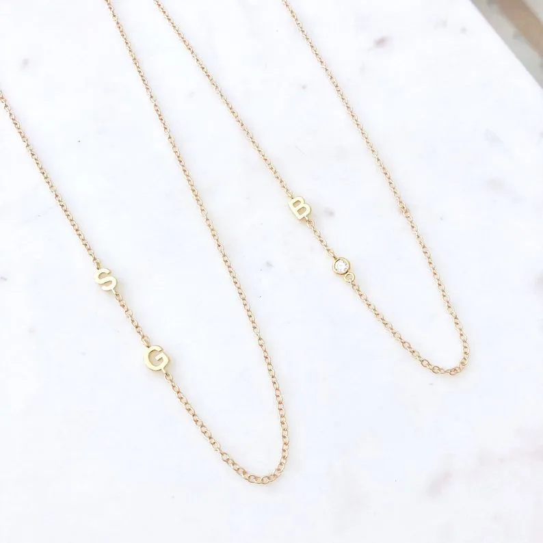 Sideway Initial Necklace