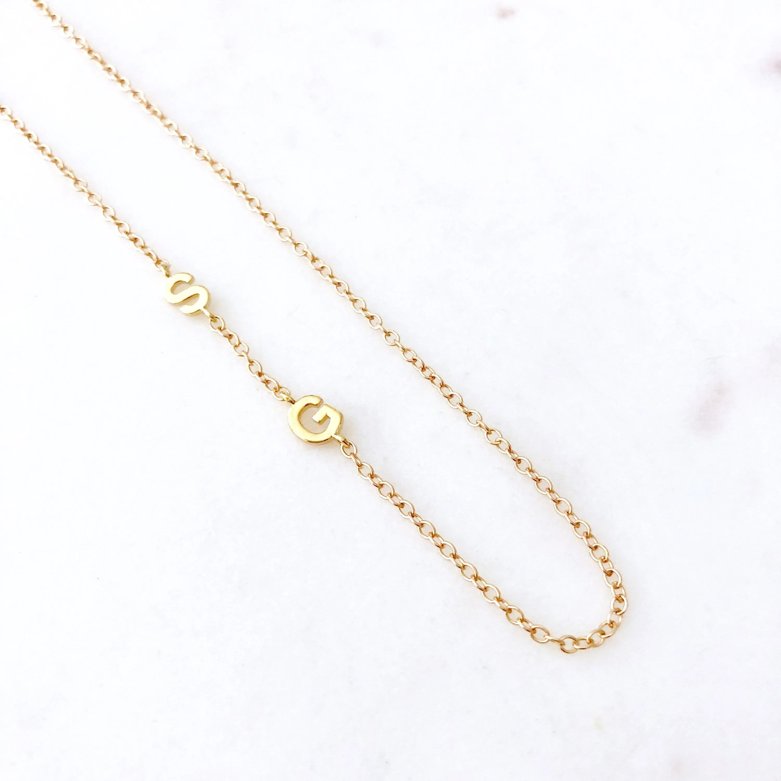 Sideway Initial Necklace