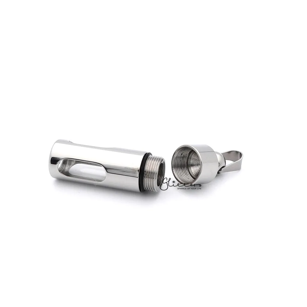 Stainless Steel Screw On Glass Bottle Pendant