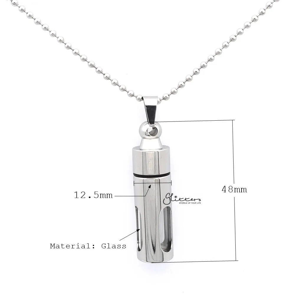 Stainless Steel Screw On Glass Bottle Pendant